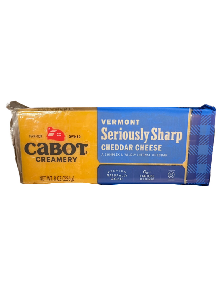 Cabot Vermont Seriously Sharp Cheddar Cheese-Yellow 8oz – Orlando ...