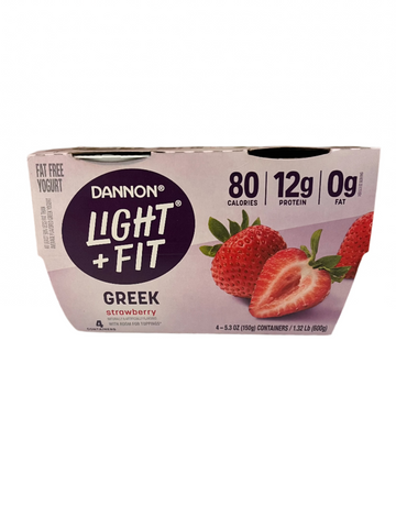 Dannon Light & Fit Nonfat Gluten Free Strawberry Greek Yogurt 5.3oz, 4 count