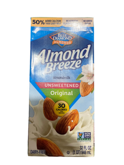 Blue Diamond Almond Breeze Almond Milk Original Unsweetened 32oz