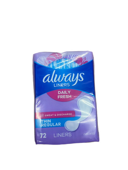 Always Liners Daily Fresh Thin Regular 72 count