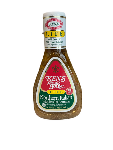 Kens Lite Northern Italian Dressing With Basil & Romano 16oz