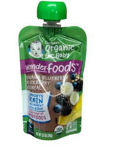 Gerber Organic Banana Blueberry Blackberry Oatmeal Puree