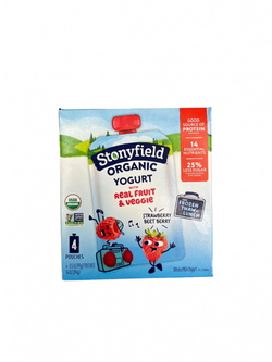 Stonyfield Organic Kids Whole Milk Yogurt Pouches Strawberry Beet Berry 4 count