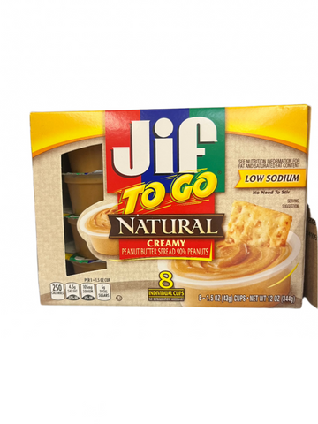 Jif Peanut Butter To Go Natural Creamy 8ct