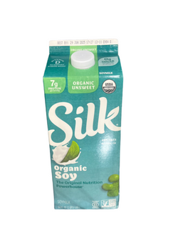 Organic Silk Milk Unsweetened 1/2 gal