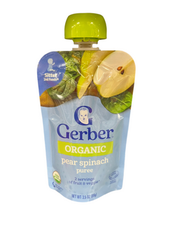 Gerber Organic Pear Spinach Puree
