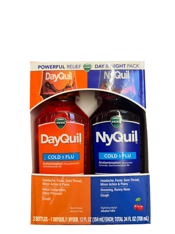 Vicks DayQuil and Nyquil Cold and Flu Liquid For Adults