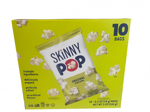 Skinny Pop Popcorn 10ct 0.5oz bags