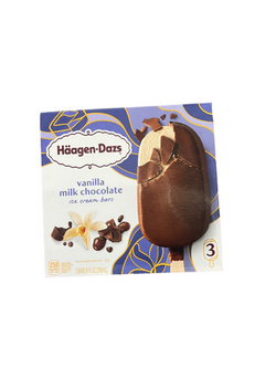 Haagan-Dazs Ice Cream Bars Vanilla Milk Chocolate 3ct