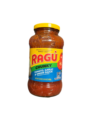 Ragu Gardenstyle Chunky Pasta Sauce Tomato Garlic Onion 24oz