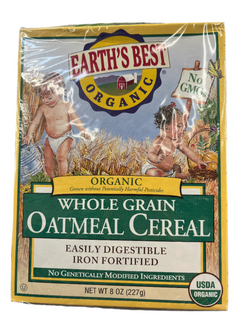 Earth's Best Cereal Oatmeal Whole Grain Organic 8 oz box