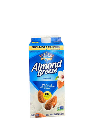 Blue Diamond Almond Breeze Almond Milk Vanilla 1/2 gal