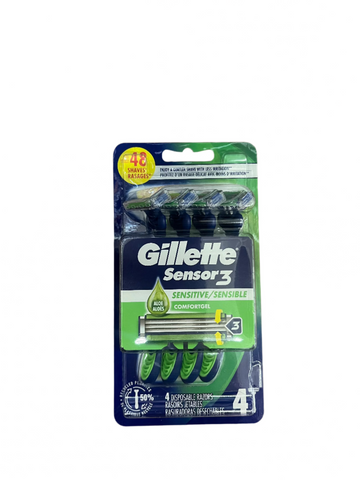 Gillette Sensor 3 Sensitive 4 Razors