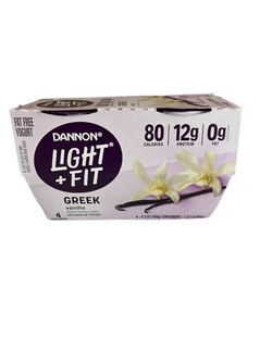 Dannon Light & Fit Nonfat Gluten Free Vanilla Greek Yogurt 5.3oz, 4 count
