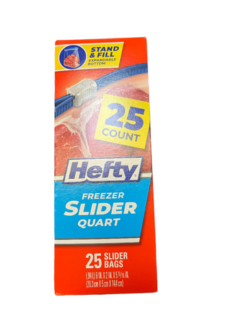Hefty One Zip Freezer Quart Bags 25ct