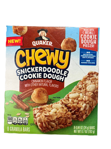 Quaker Chewy Granola Bars Snickerdoodle Cookie Dough 8ct