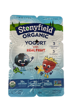 Stonyfield Organic Kids Blueberry & Strawberry Vanilla 6 count