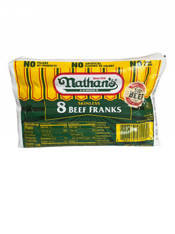 Nathan's Beef Franks Skinless 8ct