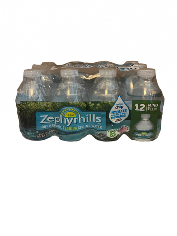 Zephyrhills Spring Water 12 pack 8 oz bottles
