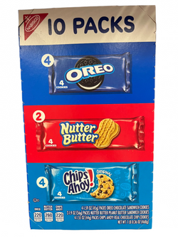 Nabisco Cookies Variety Pack-10.ct (Chips Ahoy, Nutter Butters, Oreo) 16oz