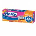 Hefty One Zip Storage Bags Quart 20ct