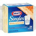 Kraft Cheese American White Singles 24ct