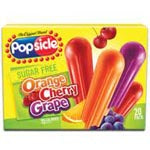 Popsicle Ice Pops Sugar Free Orange, Cherry, & Grape 18ct